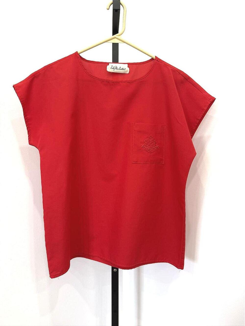 Lady Manhattan Red Polyester Blouse, Medium